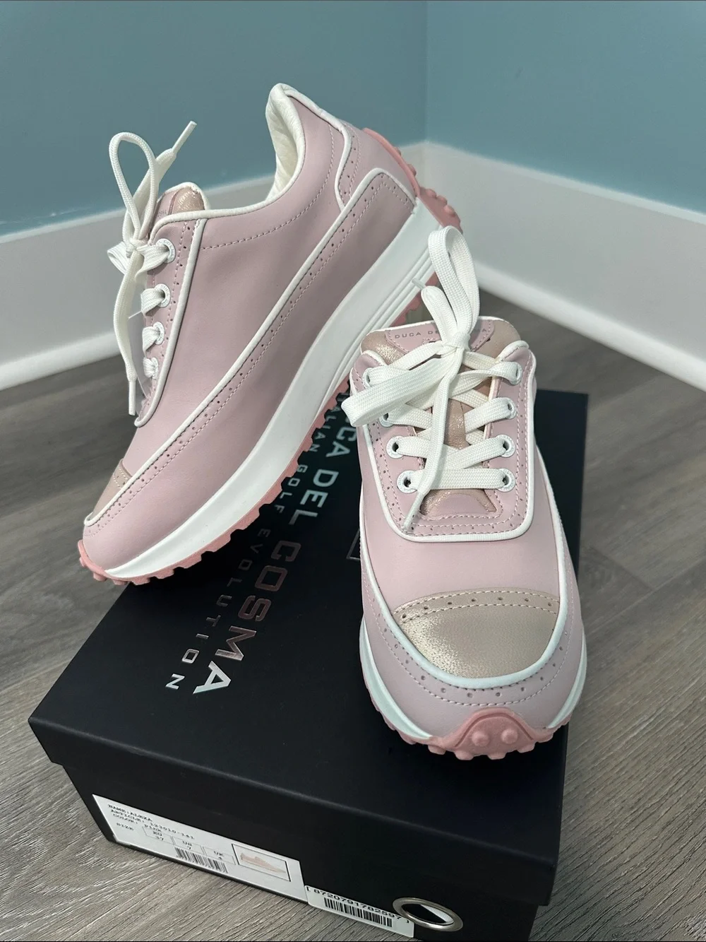 DUCA DEL COSMA Pink Waterproof Lace-Up Women's Sneakers